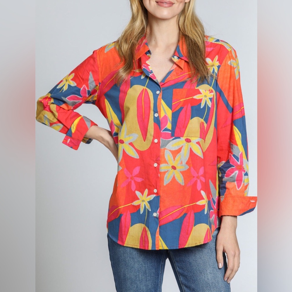 AP.nY® women’s Boyfriend Button-up Shirt